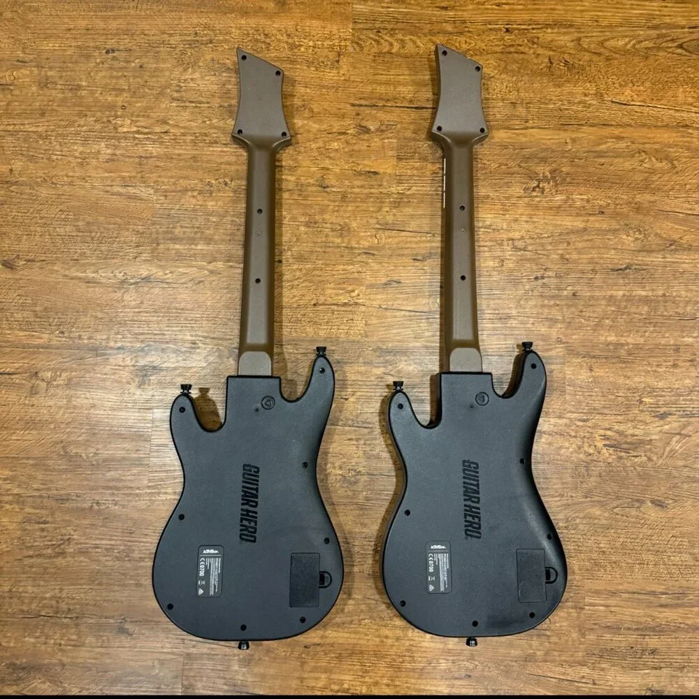 Guitar Hero Wireless Controllers Lot of 2 No Straps and Dongles Untested 0000654